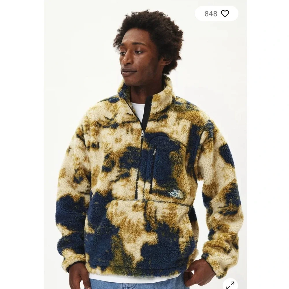 New Men's The North Face Extreme Pile Jacquard 1/2 Fleece Pullover Jacket Size M